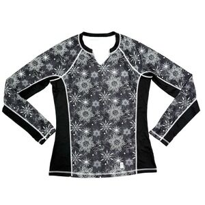 Neve Designs Base Layer Nora Top Gray/Black Long Sleeve Shirt Soft Women's Small